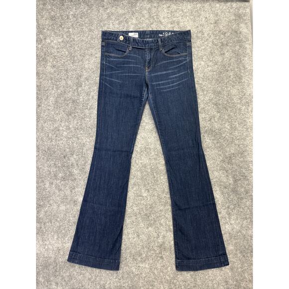 Gap 1969 Sexy Boot Cut Jeans Women's Size 6 / 28 Blue Dark Wash Denim - Picture 1 of 14